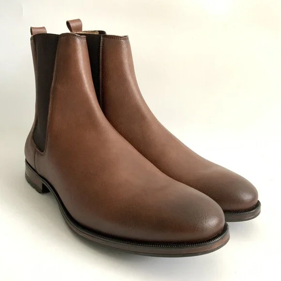 nae Chelsea Ankle Boots Men Size 46 US 12M Brown Pull On Durable Sustainable